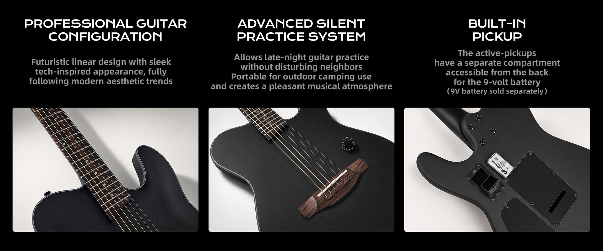Bullfighter K6 guitar professional configuration, African mahogany body, rosewood fingerboard, silent practice system and built‑in active pickup