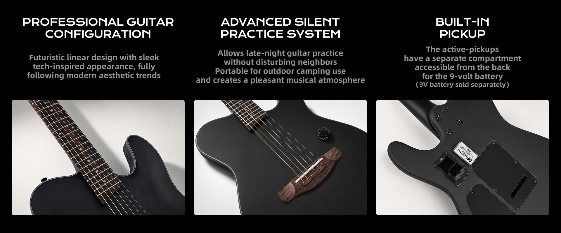 Bullfighter K6 guitar professional configuration, African mahogany body, rosewood fingerboard, silent practice system and built-in active pickup