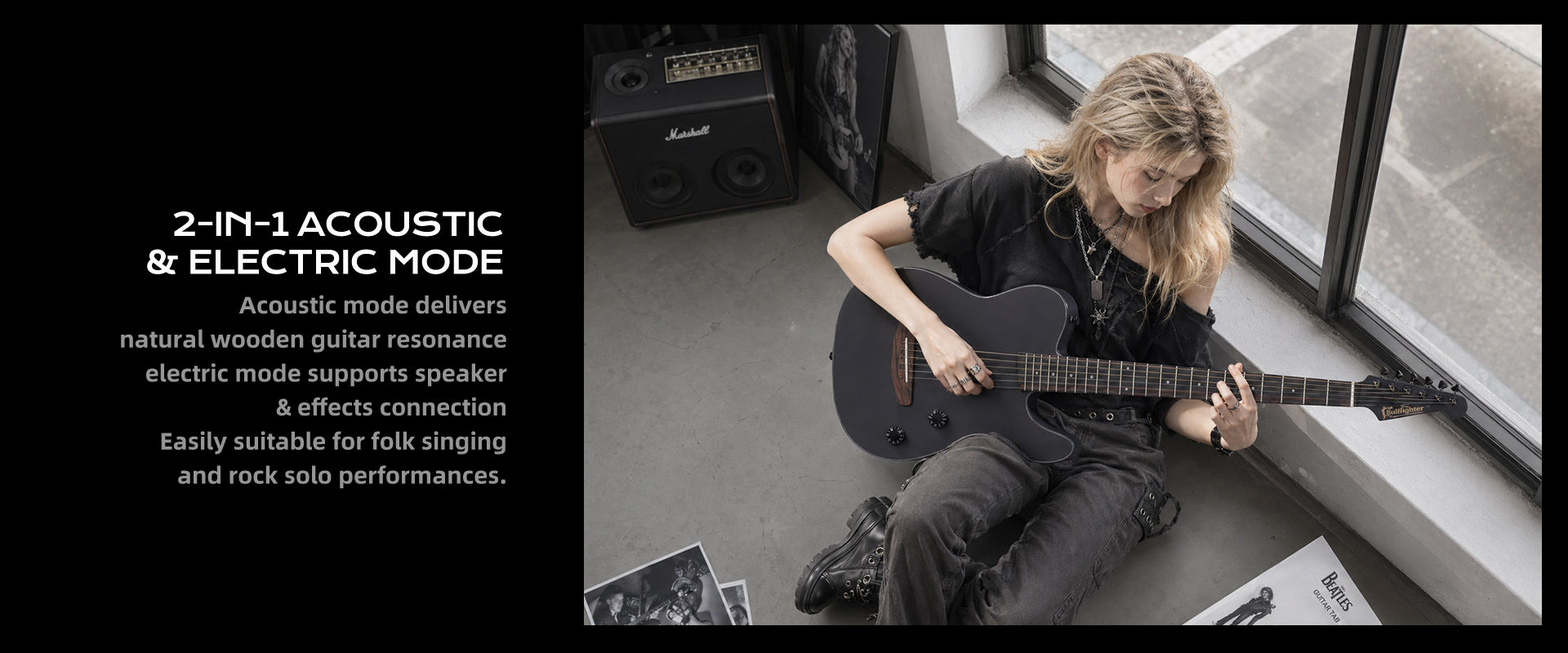 Bullfighter K6 2‑in‑1 acoustic and electric mode for folk singing and rock solo