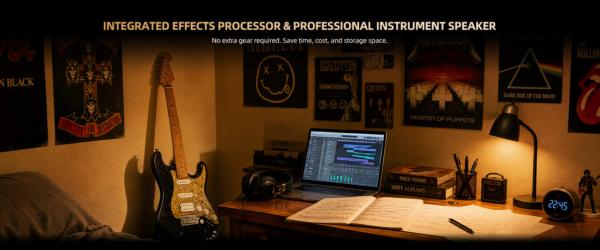 Bullfighter VibeT3 integrated effects processor and professional instrument speaker, no extra gear needed