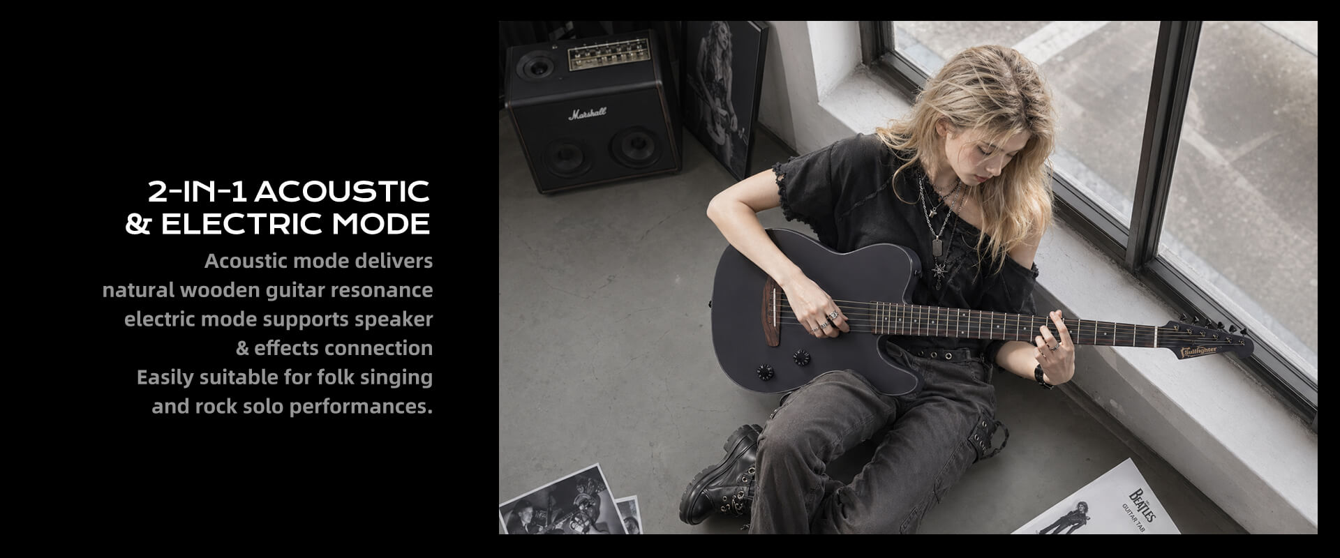 Bullfighter K6 2-in-1 acoustic and electric mode for folk singing and rock solo
