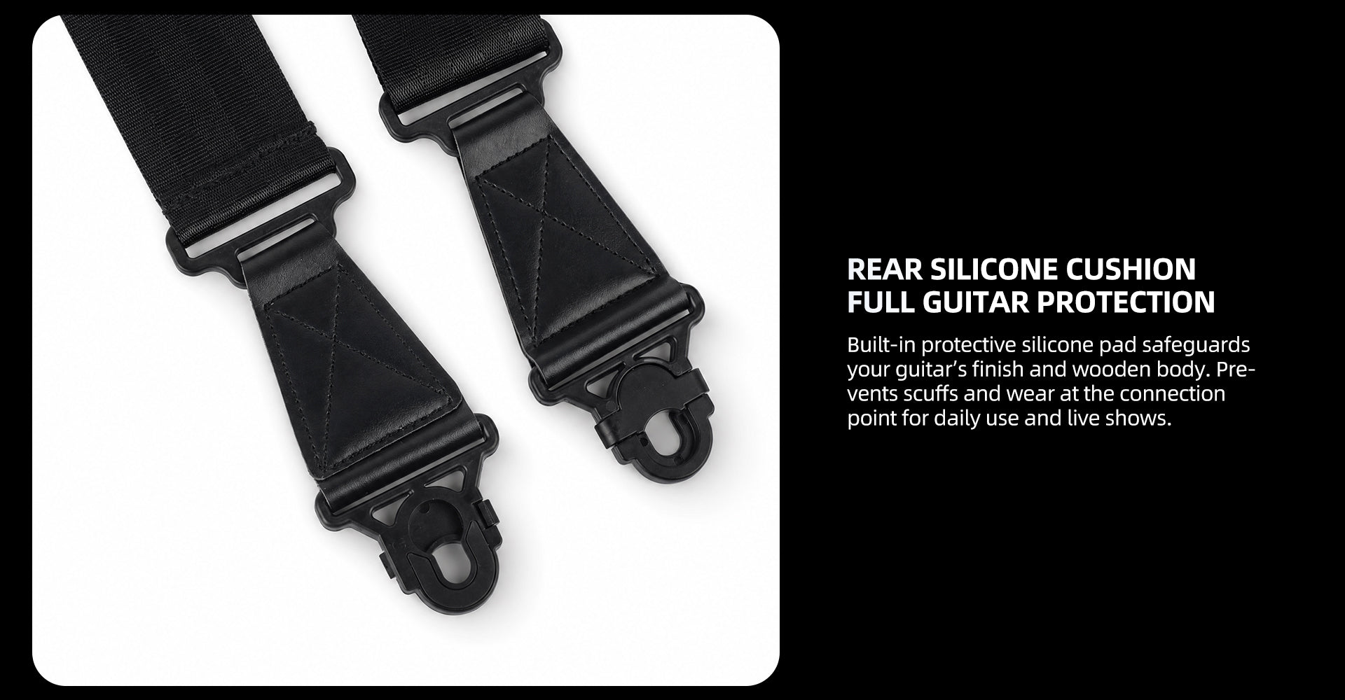 Bullfighter SL-16 Locking Guitar Strap - Silicone pad protects guitar surface