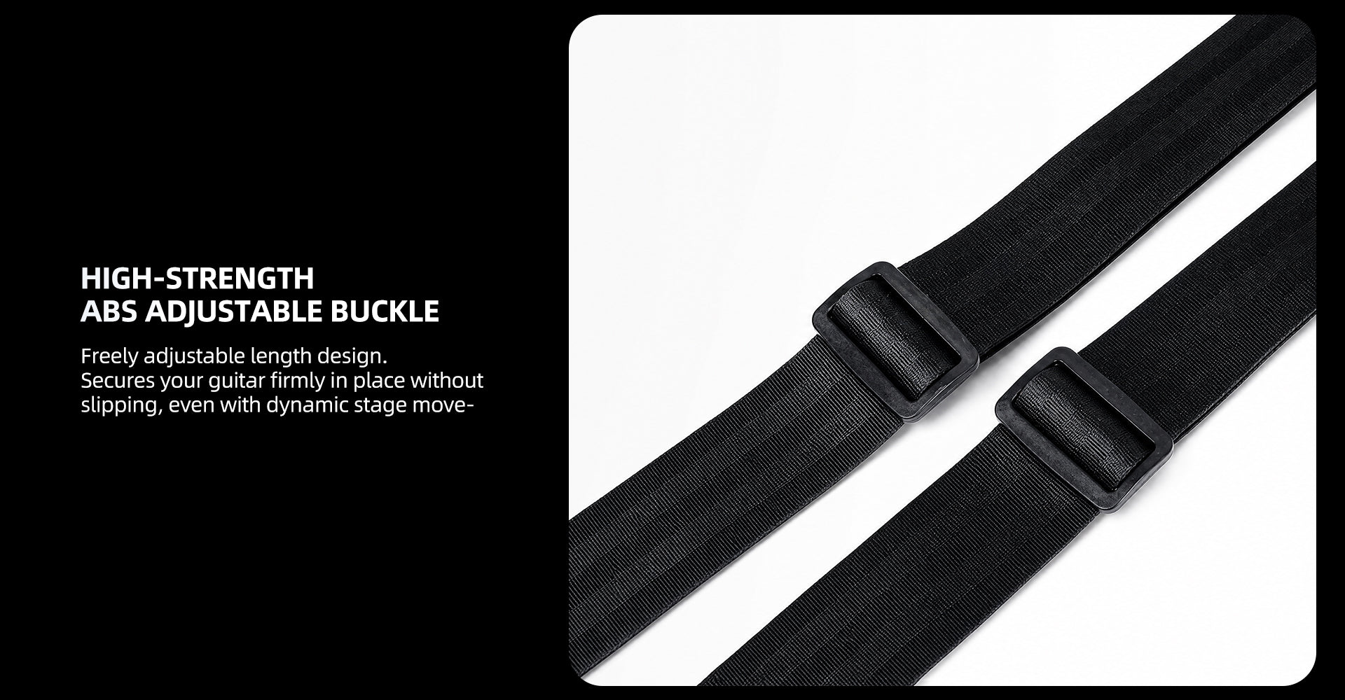 Bullfighter SL-16 Locking Guitar Strap - Adjustable ABS buckle with anti-slip design